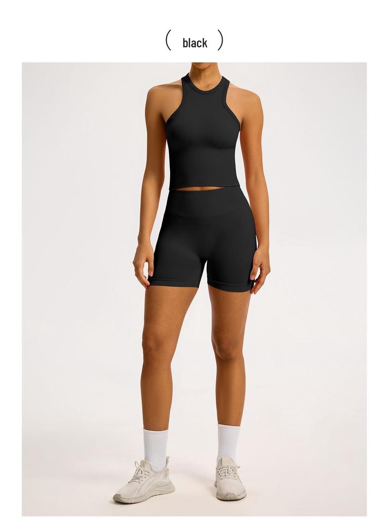 Women’s Seamless Racerback Yoga Tank Top – Belly Covering Fitness Sports Apparel