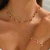 European and American jewelry water drop necklace four-piece fashion bracelet ring earrings necklace versatile jewelry set