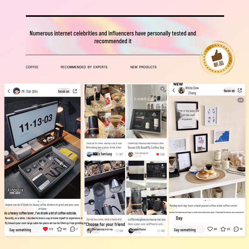 Shimeile 10-Piece Pour-Over Coffee Set with Electric Grinder