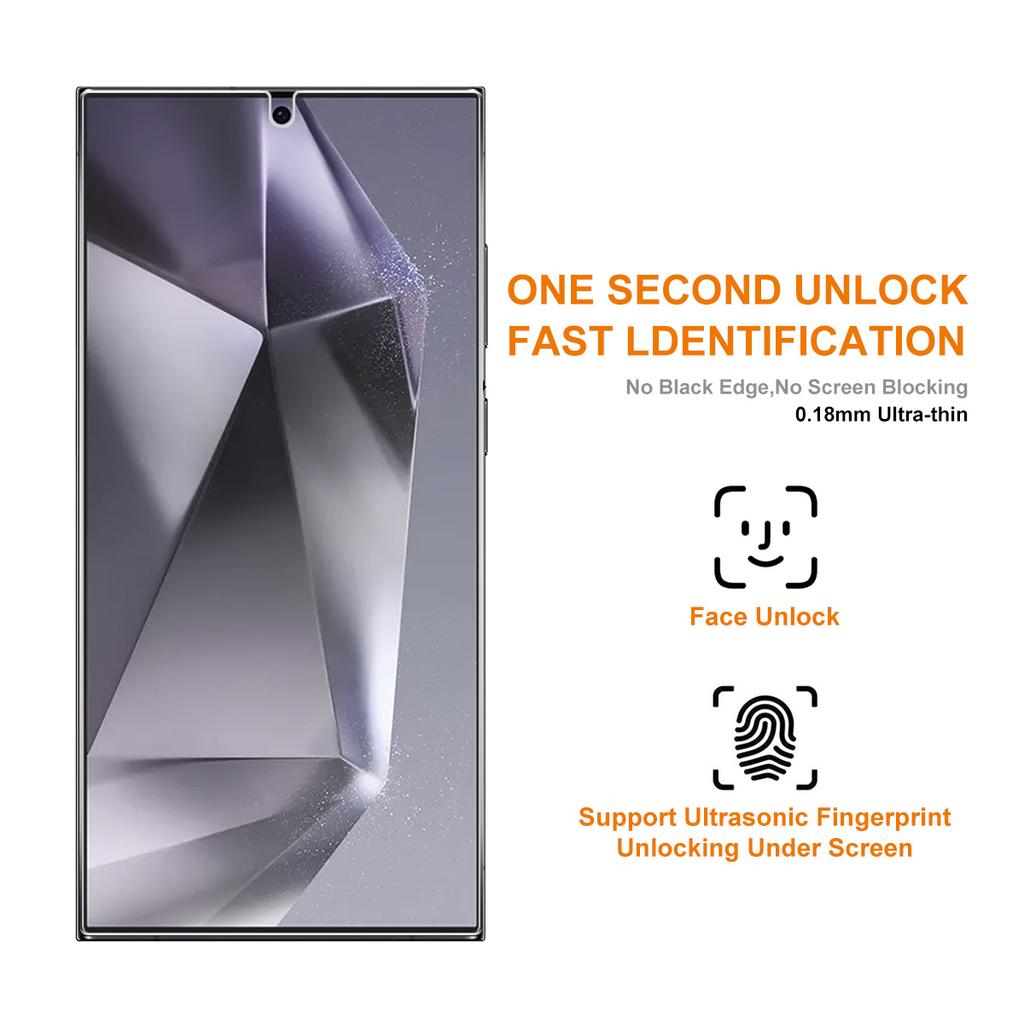 For Samsung Galaxy S25 Ultra 2Pcs Screen Protector ENKAY HAT PRINCE Fingerprint Unlock 0.18mm High Aluminum-Silicon Glass
