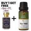 Tea Tree 10 Ml Essential Oil for Aromatherapy & Home Fragrance with Free 5 Ml Aqua Attar | Essential Oil for Diffuser