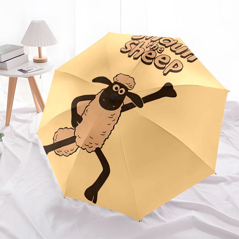 1pc Shaun the Sheep Automatic Folding Umbrella, Portable Collapsible Design, Casual Outdoor Accessory L1127075