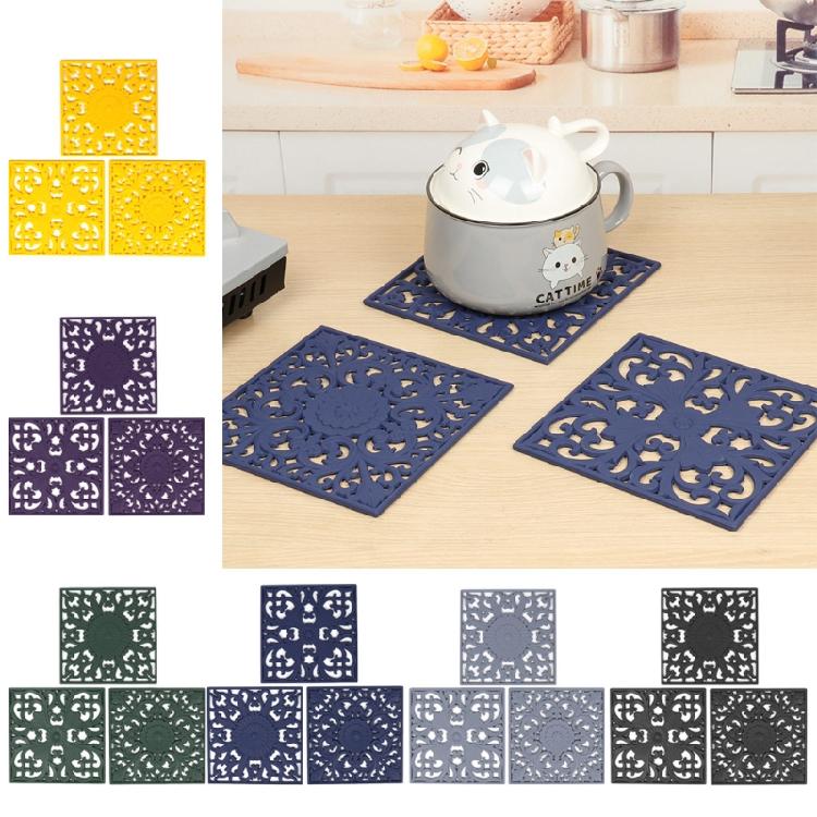Silicone Material Anti-scalding Pad Square Dining Mats Placemats for Kitchens