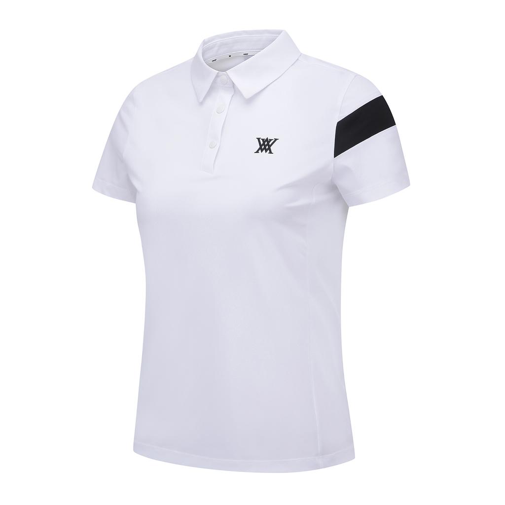 ANEW GOLF Women Ice Dots Incision Point Short T-Shirt_Wh