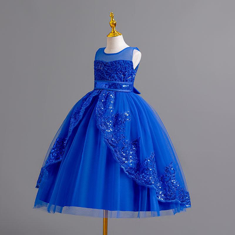 Girls' Sequin Lace Flower Girl Wedding Dress
