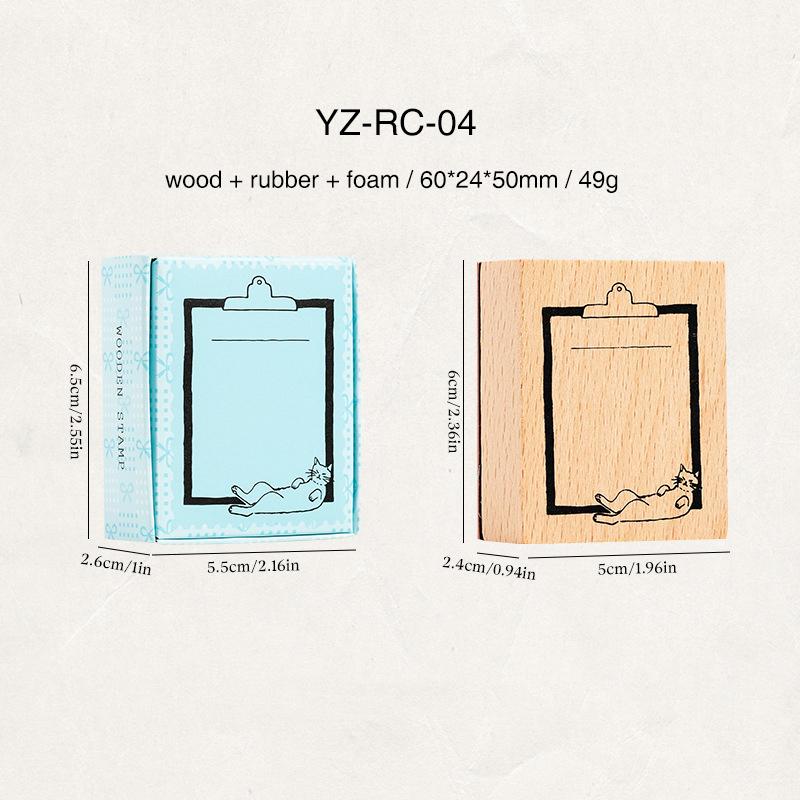 Vintage List Plan Border Landscape Wooden Stamp Creative DIY Junk Journal Material Collage Student Supplies Stationery