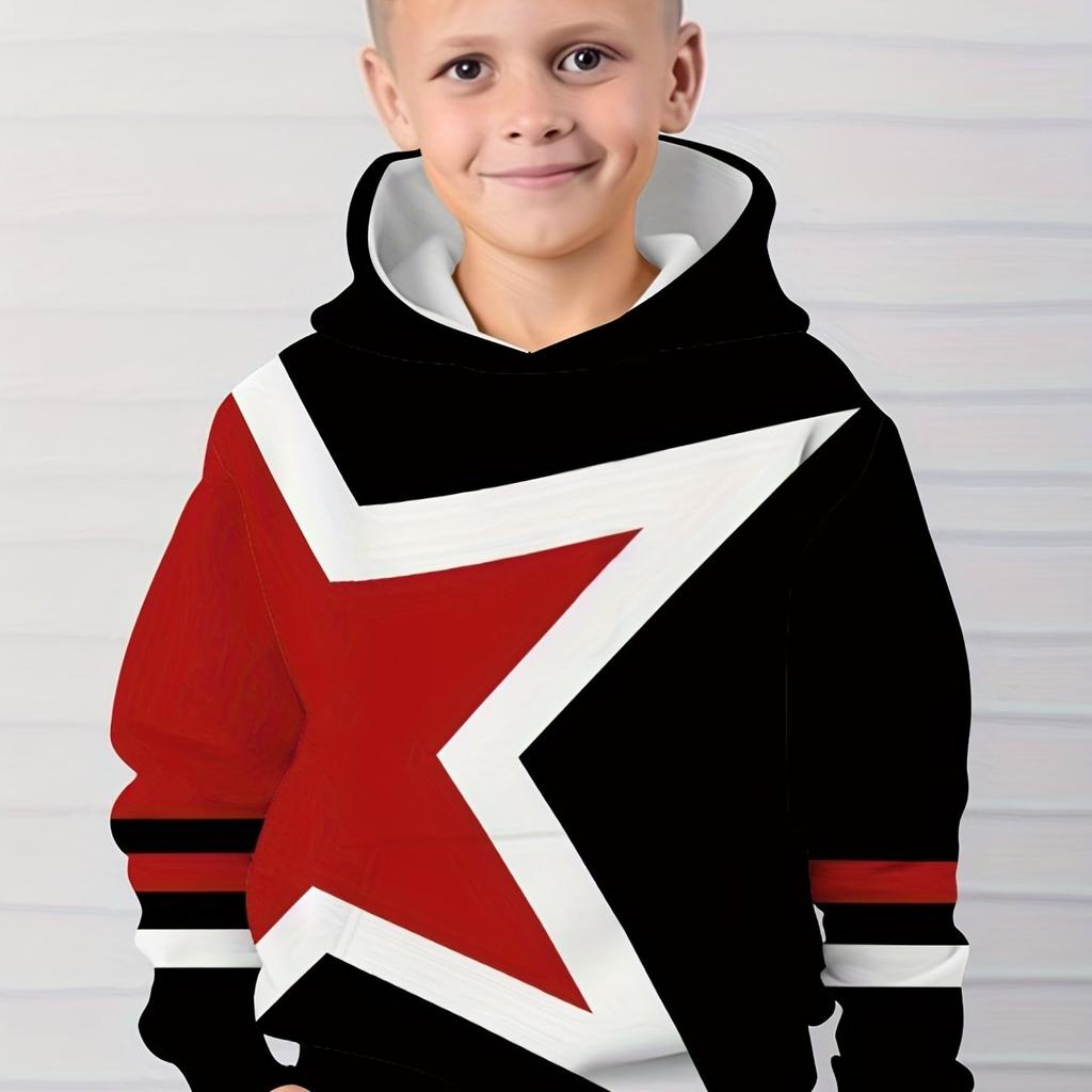 Kinderkleidung Jungen Hoodies Langarm 3D Simple Print Kinder Frühling Herbst Kleidung Casual Outdoor Pullover Junge Mädchen Kleidung Tops