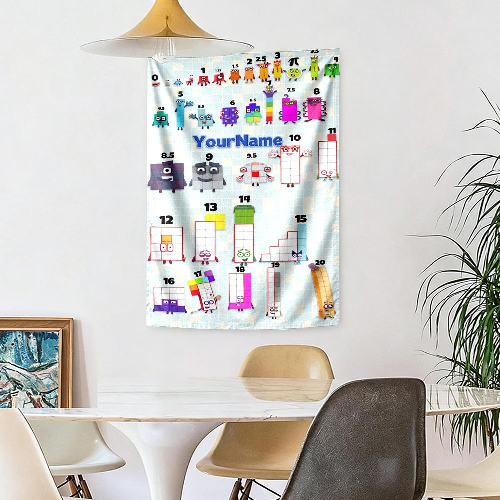 Numberblocks Custom Your Name Wall Decor Tapestry Art For Pet Memorial Birthdaywedding Party Backdrop Family Gift