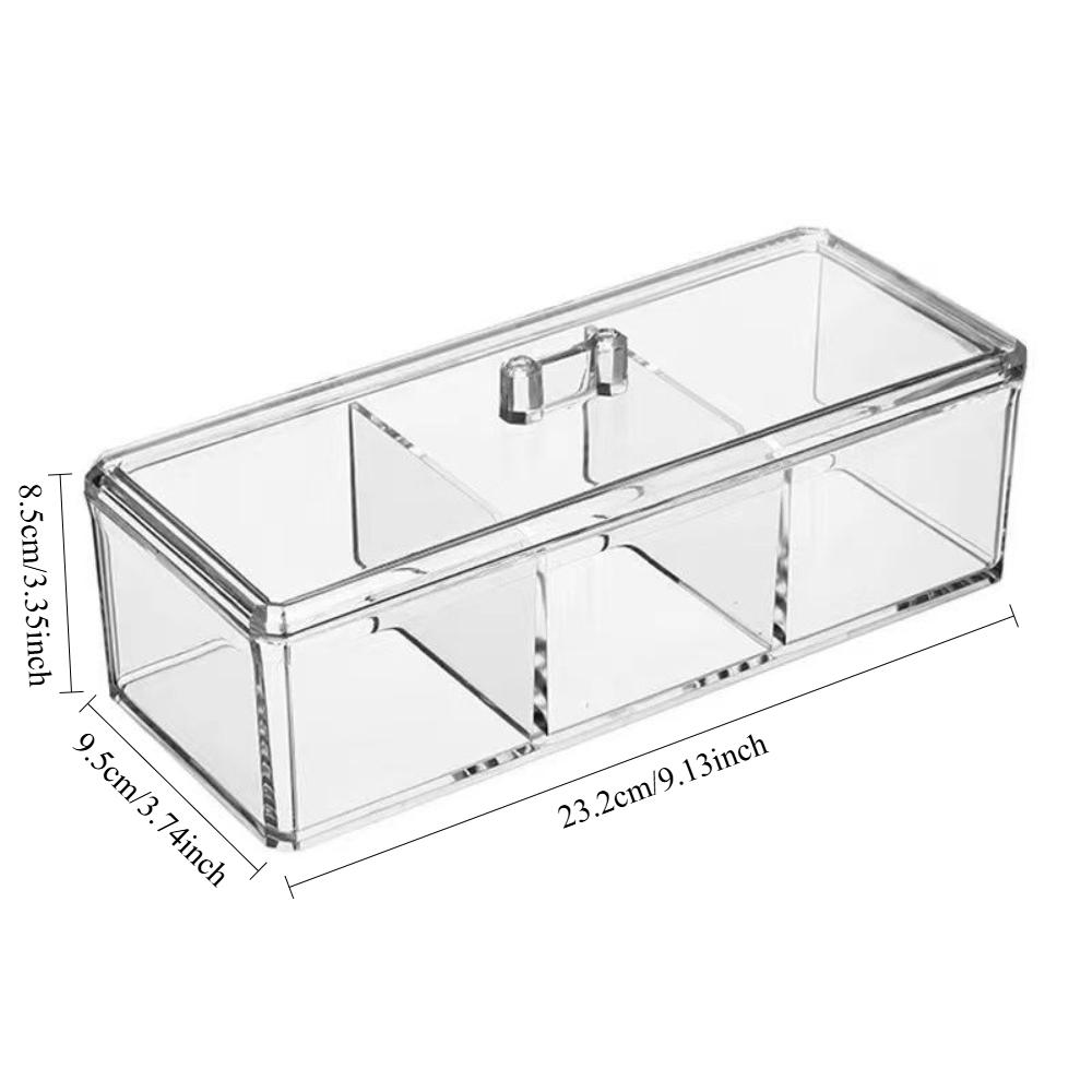 Acrylic Makeup Storage Box Transparent Jewelry Organizer Dustproof for Cotton Swab Pads Desktop Beauty Case Makeup Organizer Box
