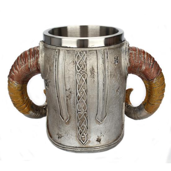 Retro Skull Knight Stainless Steel Coffee Cup Halloween Home Office Bar Mug