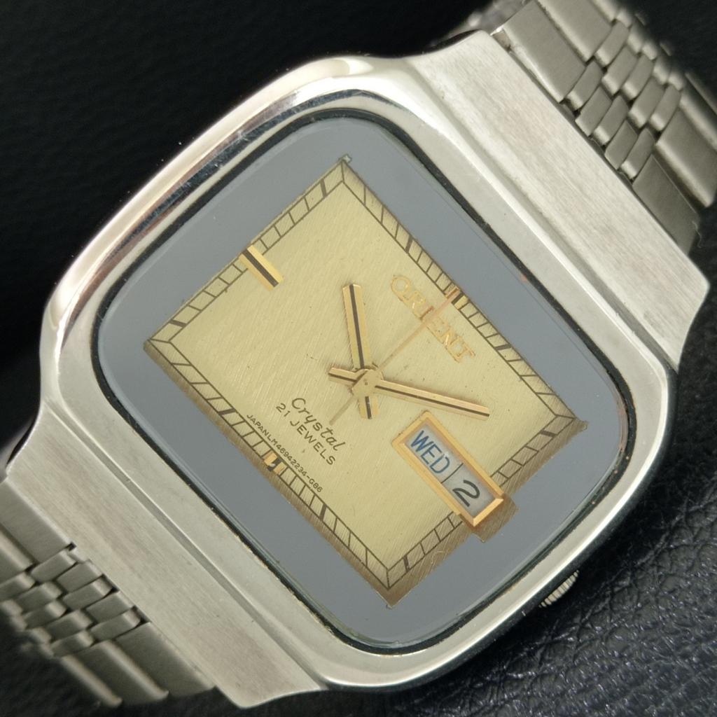 ОРИГИНАЛЬНЫЕ ВИНТАЖНЫЕ МУЖСКИЕ ЧАСЫ ORIENT CRYSTAL AUTOMATIC 46941 ЯПОНИЯ a705037-1