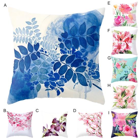 Pillow Cover Fancy Shrink-resistant Portable Pillow Cover Vibrant Color Floral Cushion Case Pillow Cover Household Supplies