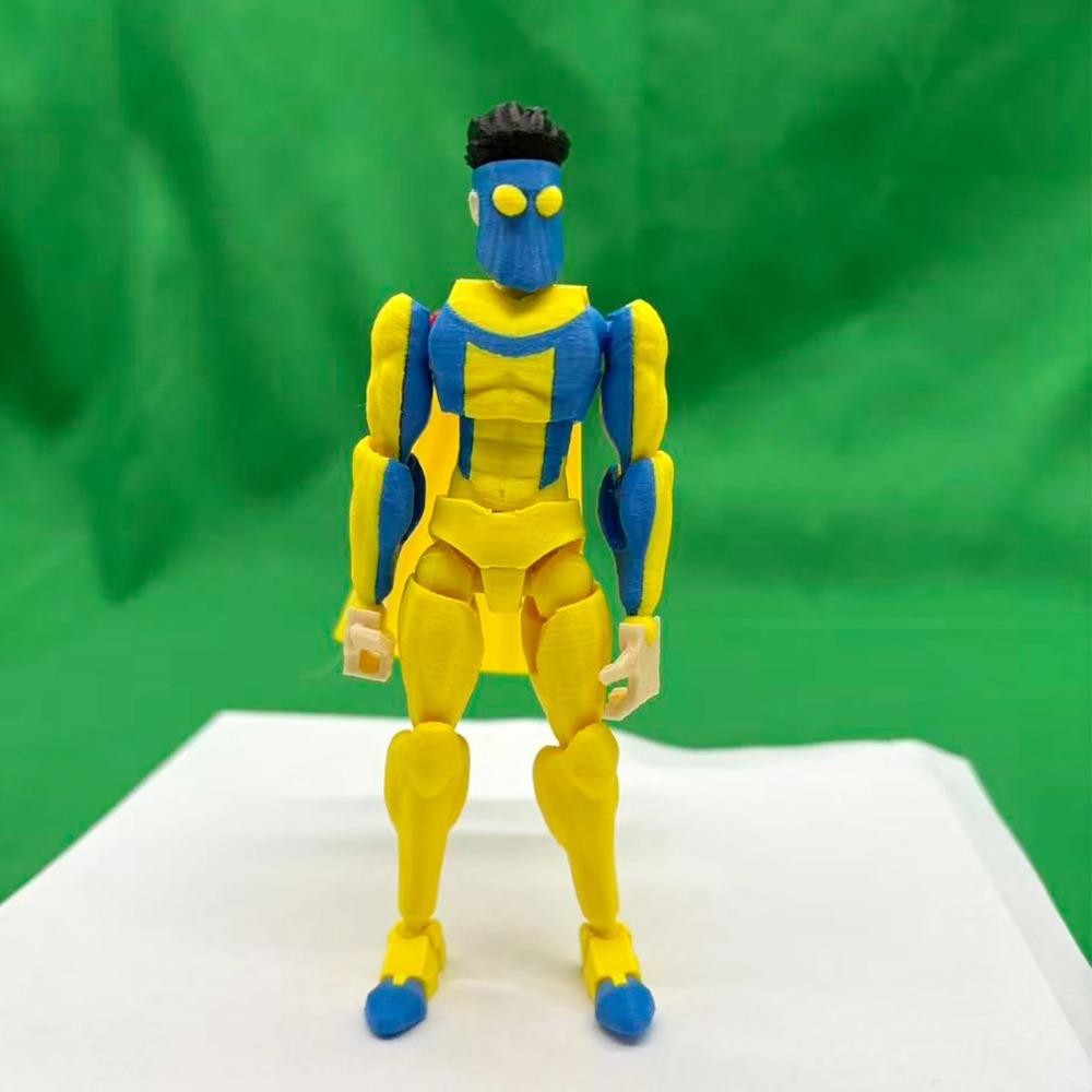 Mehrgelenkige Actionfigur - Unbesiegbarer T13 3D-gedrucktes Sammlerstück mit Sockel, Sturzsichere Gelenksperren & UV-beständige Beschichtung Schreibtisch