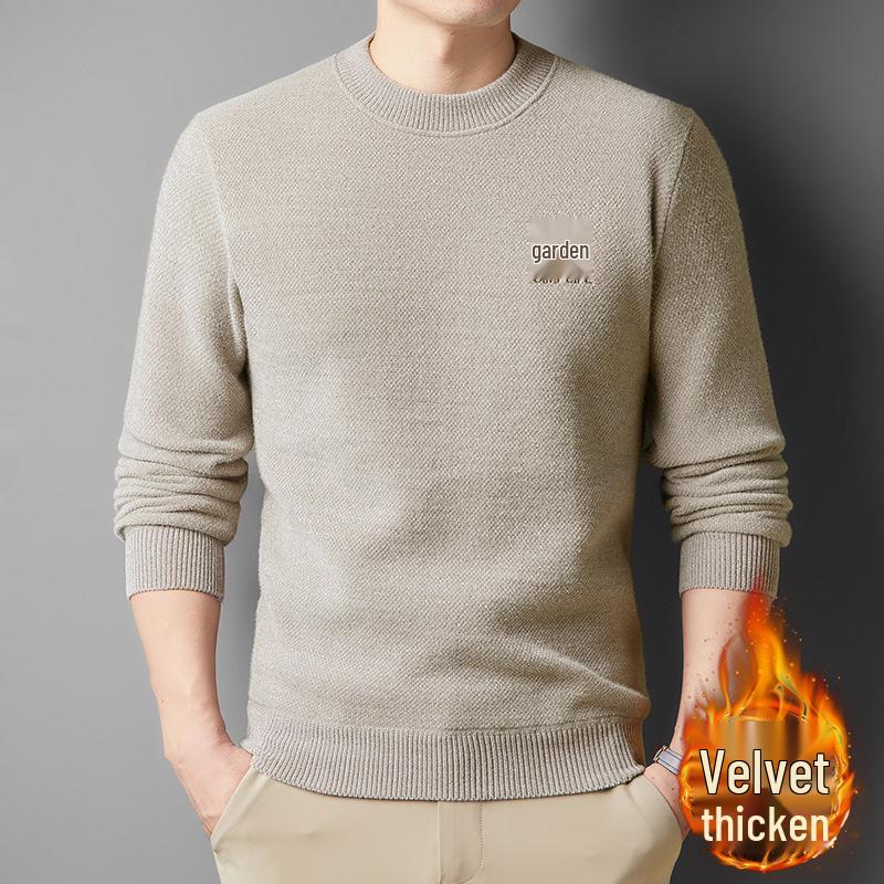 Chenille Velvet Thickened Men s Winter Round Neck Embroidered Hoodie XXXL