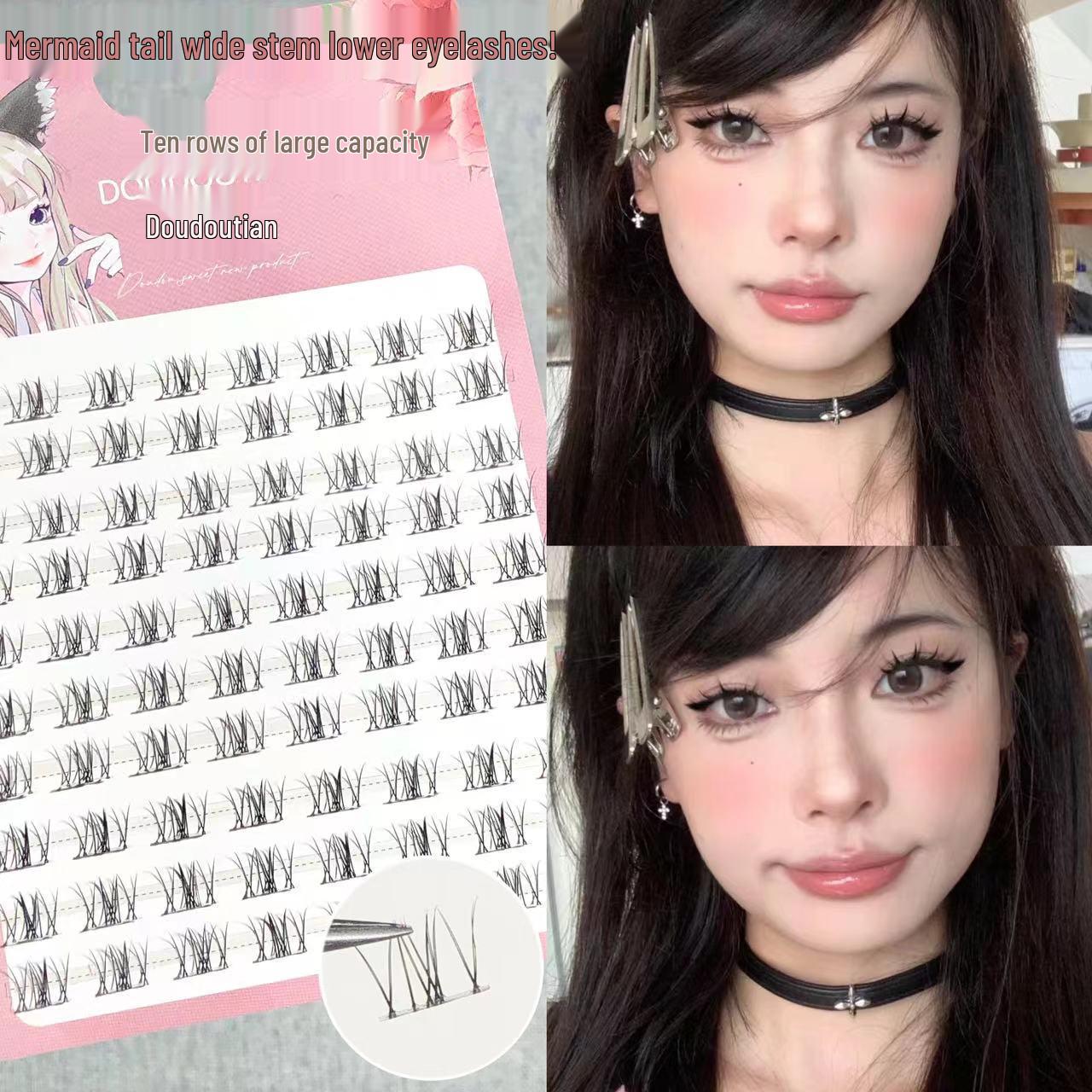 

Милые ресницы «Хвост русалки»: Широкий стебель, ленивый трехшаговый, естественный сегментированный кукольный вид.