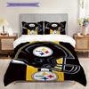 Pittsburgh Steelers Pattern Bedding Quilt Set Quilt Cover Pillowcase Home Decoration Birthday Gift (1 * Duvet Cover + 2 * Pillowcase, Without Core)