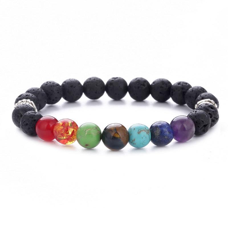 

Volcanic Stone Seven-Star Beaded Yoga Bracelet: European & American Favorite