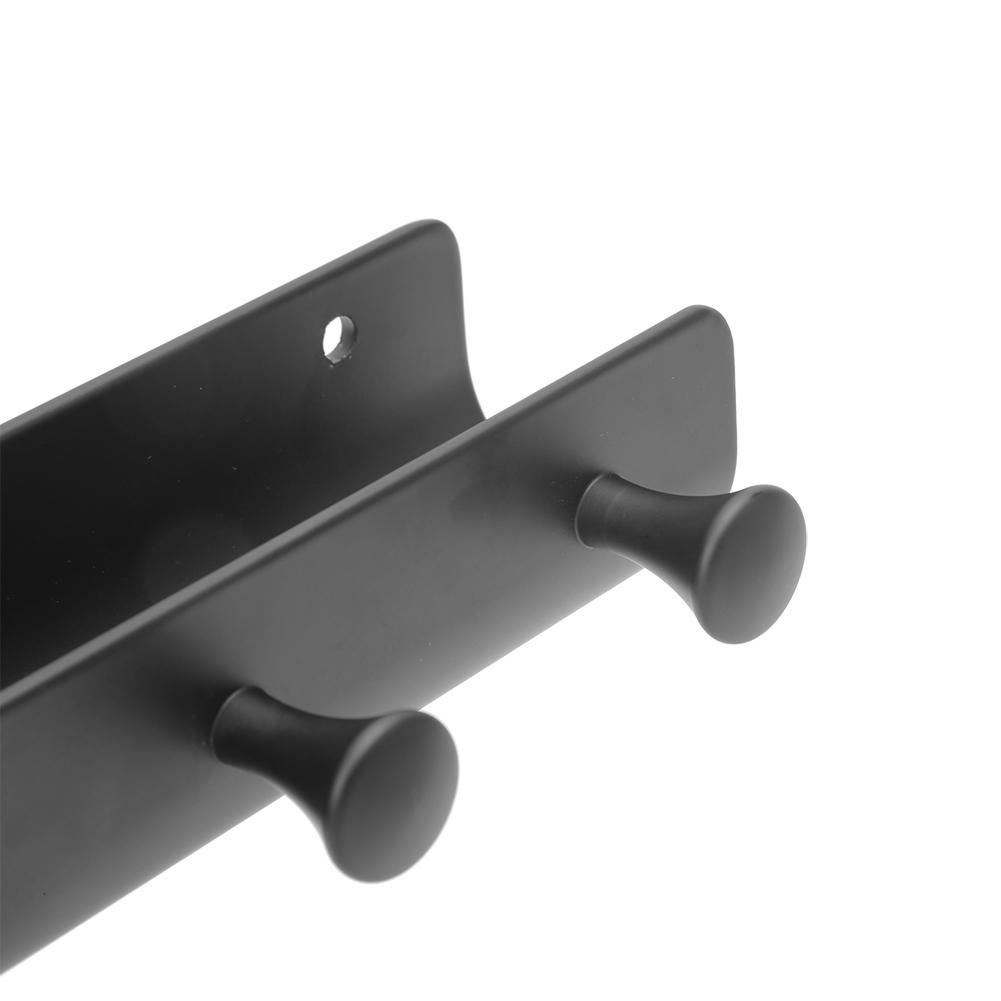 U Shaped Household Bathroom Wall Mounted Hook Aluminum Towel Clothes Storage Hanging 5 Hooks Rack