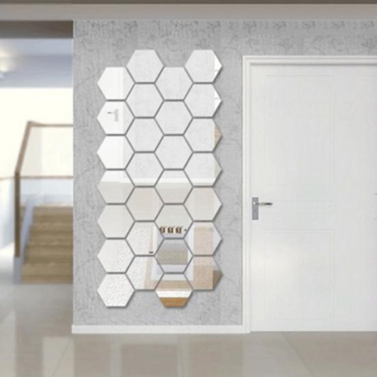 12 bucăți/set autocolante hexagonale pentru oglindă acrilice