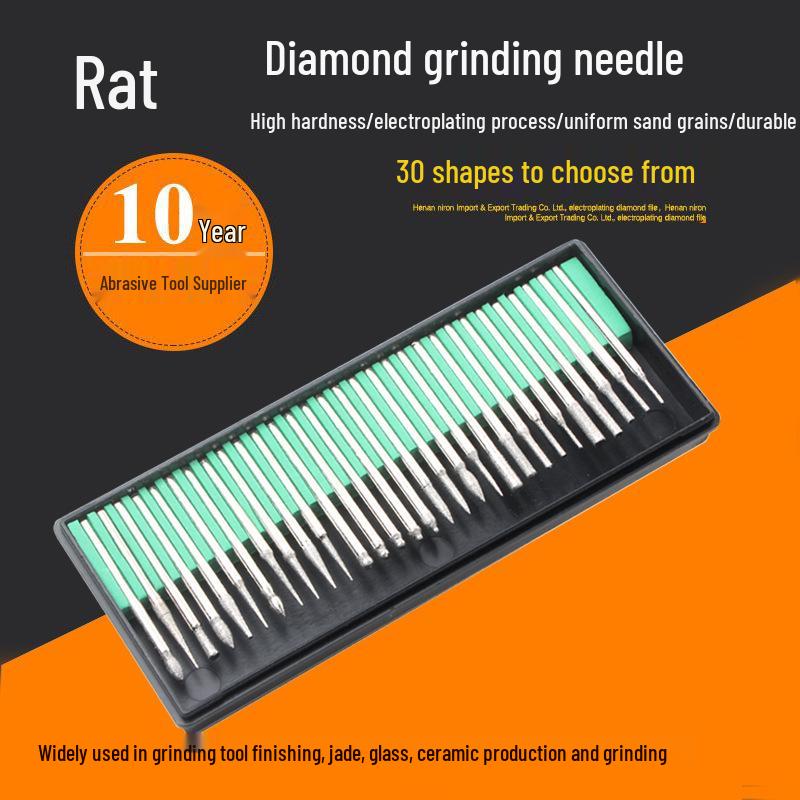 

30-Piece Electroplated Diamond Grinding Needle Set for Wood and Jade Carving