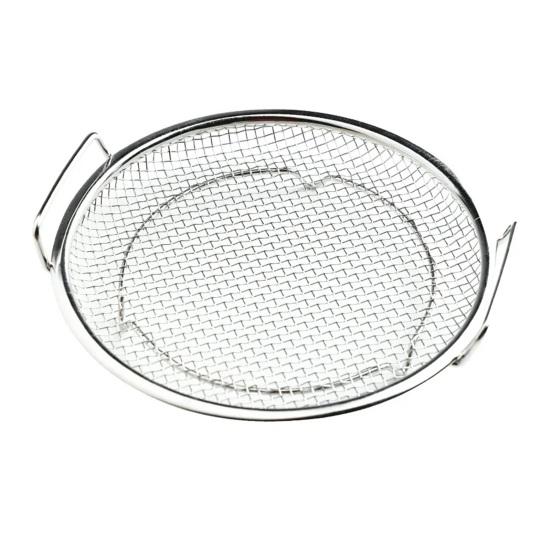 Nerezový síťový odkapávač na olej, sítko na zeleninu a dezerty, vhodné do myčky, dvojitá ucha, odkapávací koš, cedník
