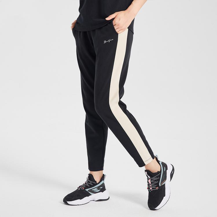 Li Ning Badfive Basketball Series Casual Running Sports Straight Leg Pants Women Bottoms Black Oyster-Gray AKLQ342-2
