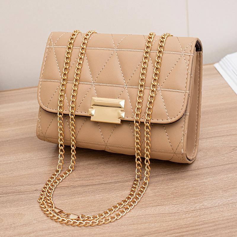 Bag Women's Rhombus One Shoulder Crossbody Fashion Square Bag New Versatile Casual Paper Leather Bag