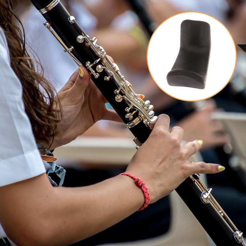 1Pc Oboe Clarinet Finger Rest Black Rubber Adjustable Ergonomic Clarinet Oboe Finger Cot Wind Instrument Accessories 1