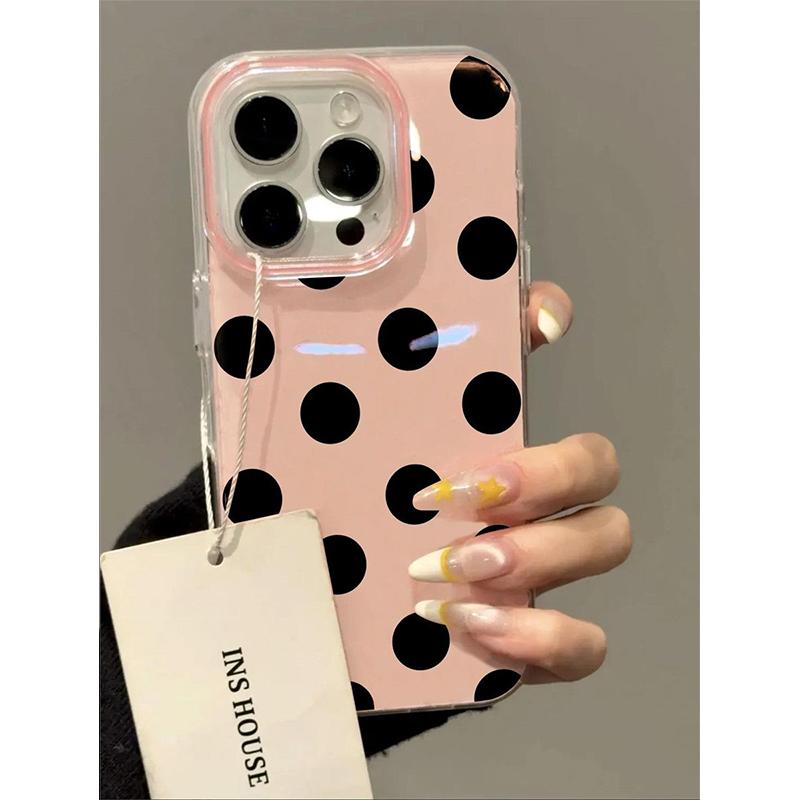 Trendy Ins Style Summer Korean Style Simple Personalized Wave Points Phone Case For iPhone 16 15 14 13 12Pro Max Soft Back Cover