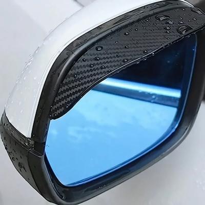 2pcs Upgraded Thick Carbon Fiber Car Rain Eyebrows - Universal Rearview Mirror Rain Guards