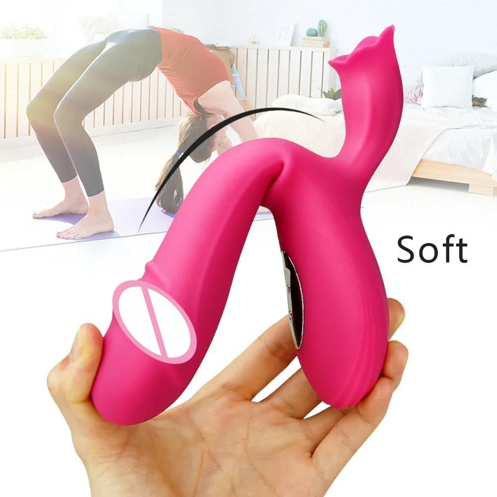 Tongue Licking G-spot Vibrator Vaginal Massager Soft Clitoris Stimulator Female Masturbation Sex Toys for Women Adult Products