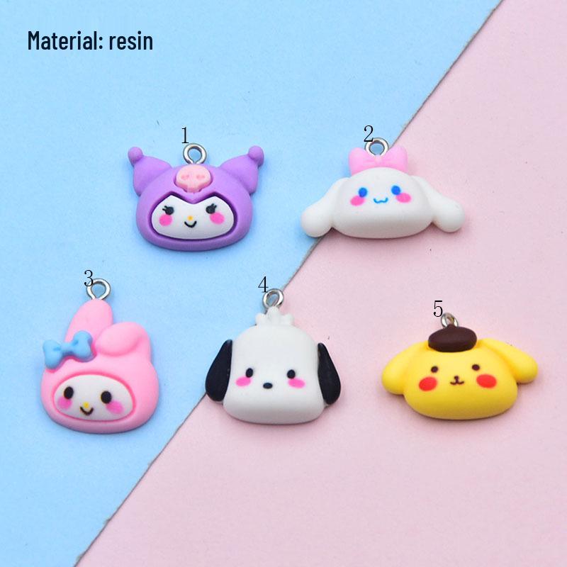 Cute Cartoon Chacha Big-Eared Dog Resin Earrings & Keychain Charms - DIY Jewelry Accessories