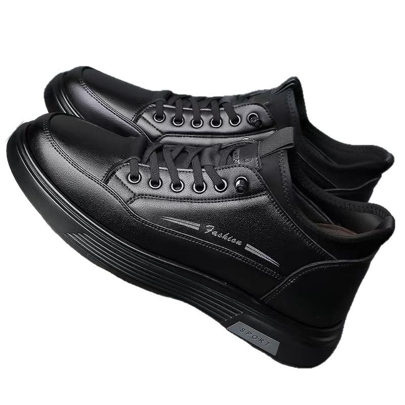 Men's shoes casual board shoes thickened cotton shoes men's leather shoes winter commuting velvet winter warm men's shoes