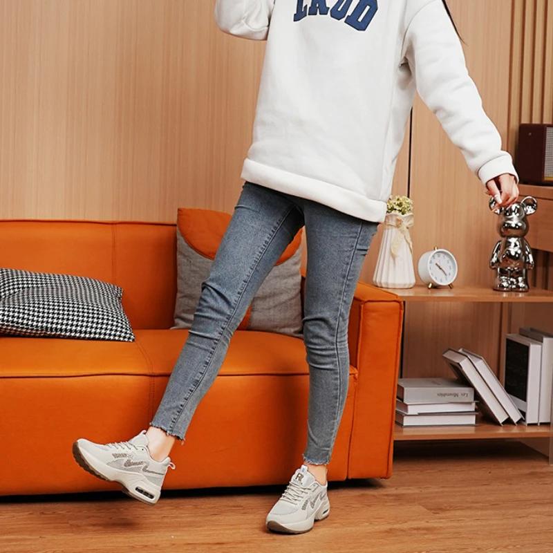 Women Fashion Air Cushion Platform Sneakers  Breathable Mesh Lace Up Wedge Sport Shoes Comfort Travel Casual Shoes