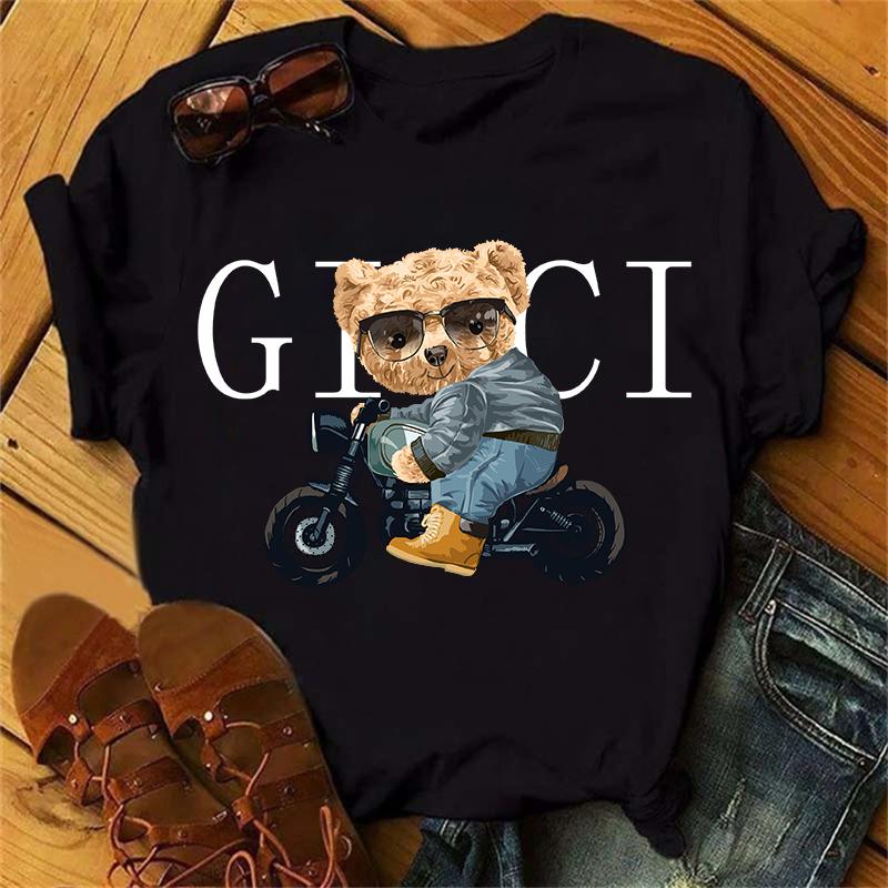 Clothes Ladies Summer T Clothing Print Fashion Casual T-shirts Golf Bear Letter 90s Trend Cute Short Sleeve Women Female Graphic