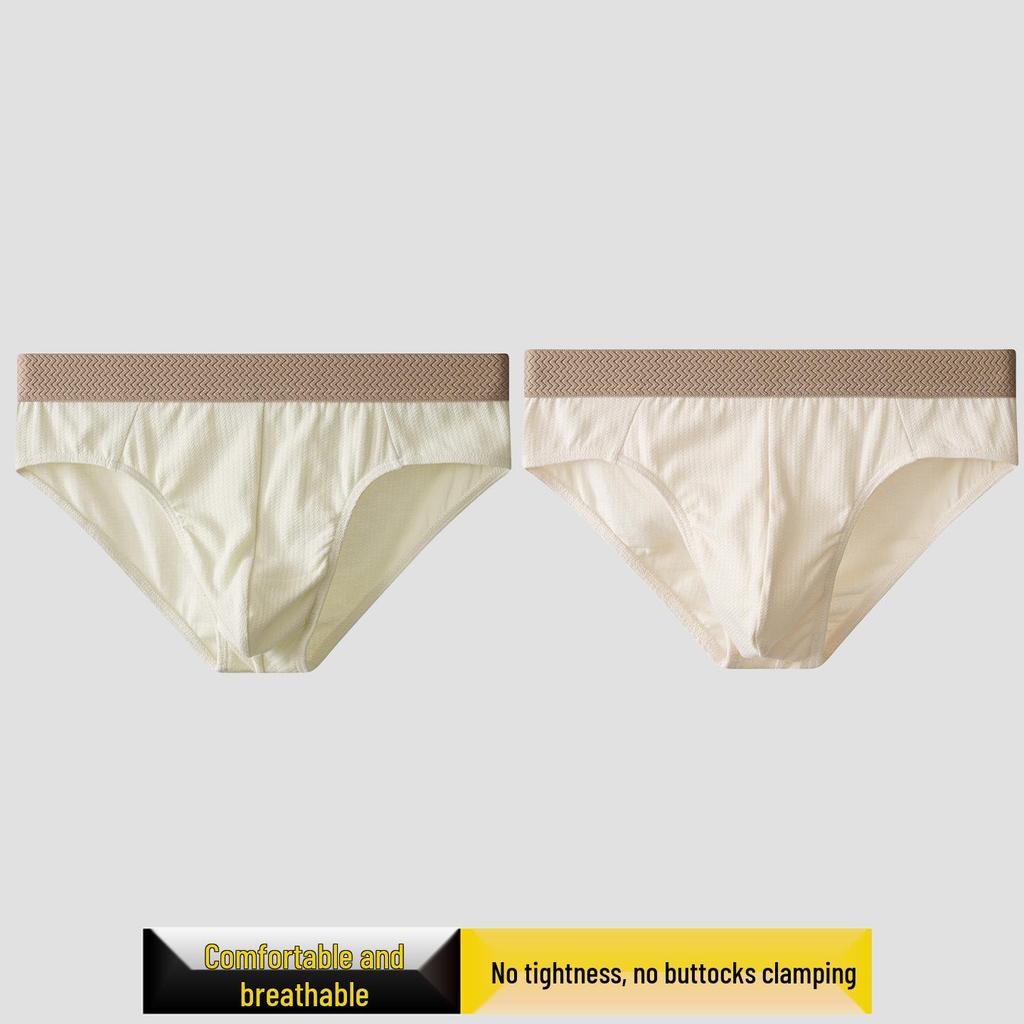 Men's Trendy Breathable Mid-Rise Briefs - Solid Color, Comfortable, Skin-Friendly