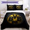 3pcs Duvet Cover Set (1*Duvet Cover + 2*Pillowcase, Without Core), Borussia Dortmund Print Soft All‑Season Bedding Set, Home Bedroom Decor Gift