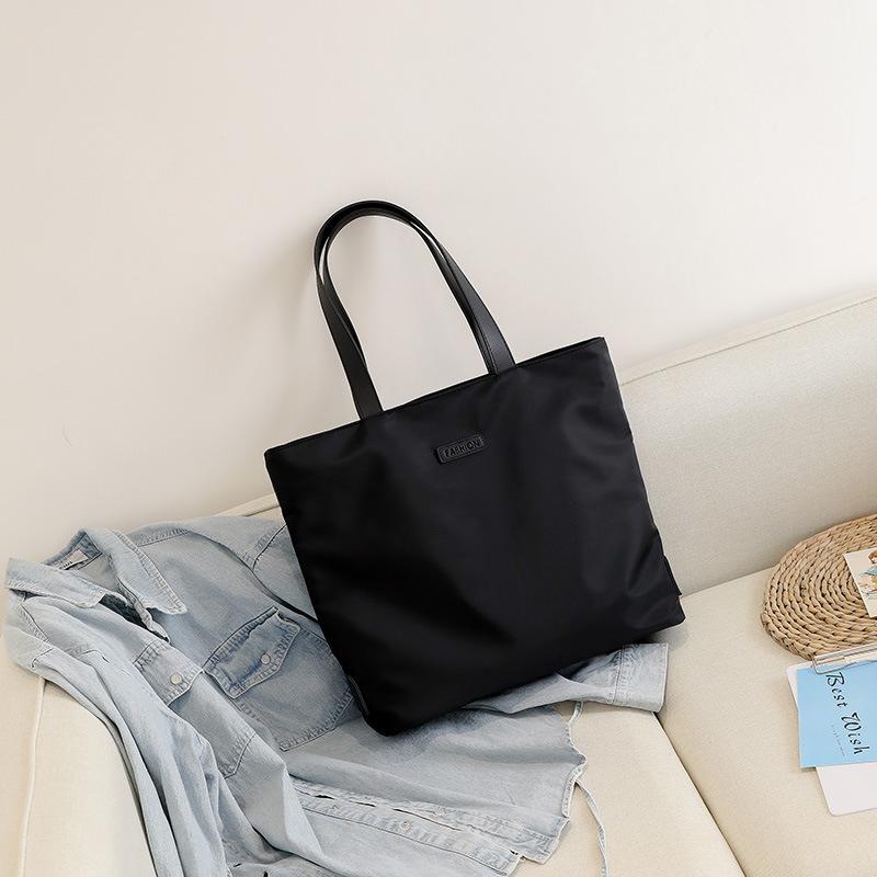 

Женская сумка-шоппер, простая модная сумка на молнии, водонепроницаемая, сплошная, из ткани Оксфорд, большая вместимость, сумки через плечо для женщин (30cm<Max Length<50cm)