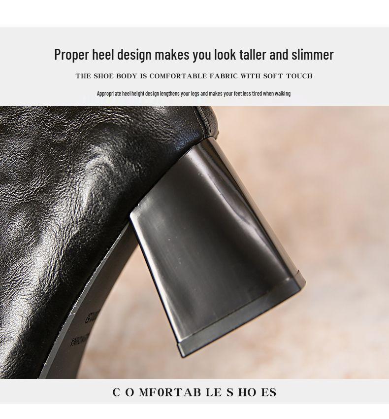 2025 Autumn/Winter Retro Pointed Toe Ankle Boots - Fashionable Martin Boots for a Cool, Versatile, Petite Slim Look