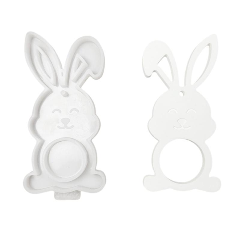 Easter Theme Resin Pendant Silicone Molds Eggs/Rabbit Silicone Molds Heat Resistant for Chocolate Holder Jewelry Making