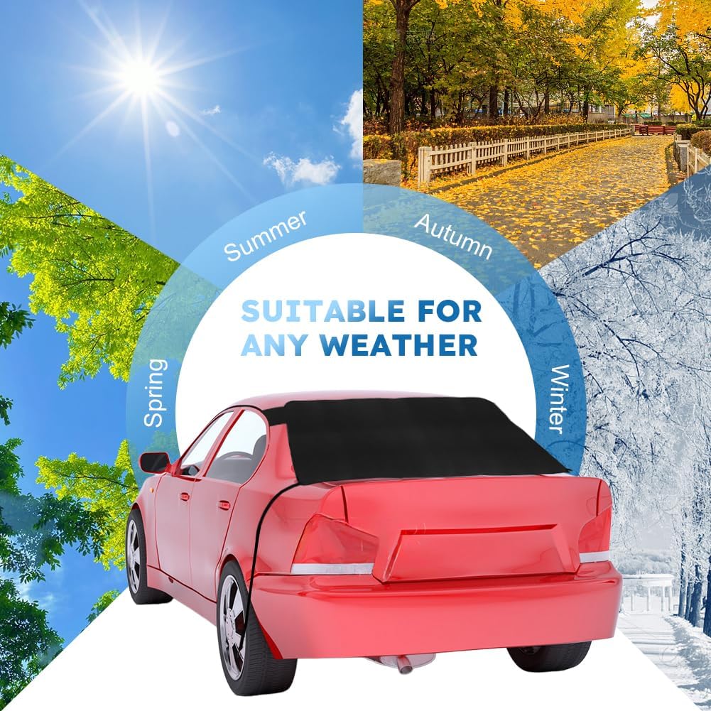 Car Windshield Cover, Winter Car Window Snow Frost Cover, Portable Oxford Fabric Back Window Protection Windproof Covers, Car Winter Accessories for