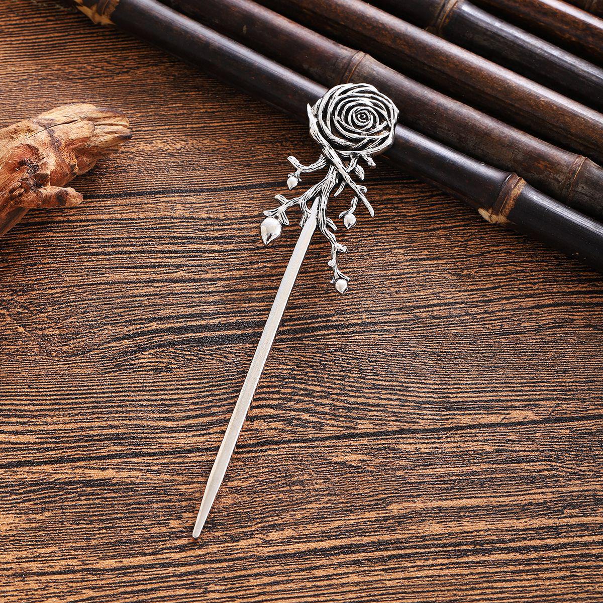 

Заколка для волосся «Квітка вікінгів»: Модний, універсальний аксесуар для волосся для вечірок срібний