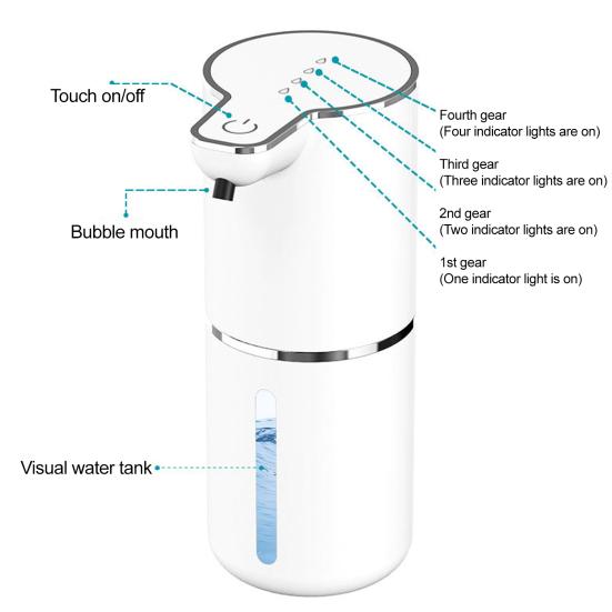 Automatischer Induktionsseifenspender, wiederaufladbar über USB, 350 ml Fassungsvermögen, berührungsloser elektrischer Seifenspender