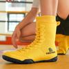 Men's Lightweight Wrestling Shoes, Indoor Mesh Breathable Fitness Boxing Sports Shoes, Men's White and Black Training Shoes