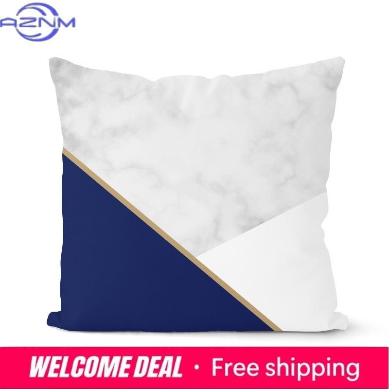 Navy Blue Cushion Geometric Pillowcase Decorative Pillow Home Decor Throw