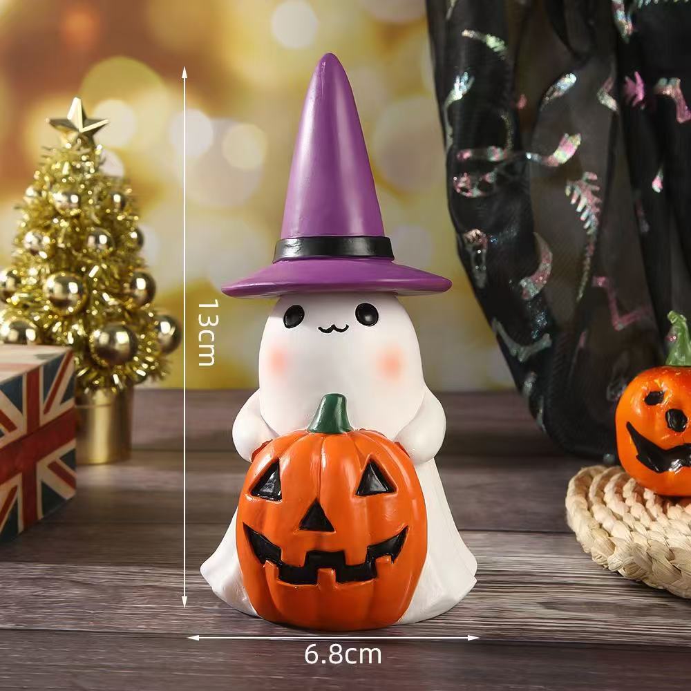 Halloween Glow Ghost Decorations, Outdoor Standing Ghost, Front Porch Yard Resin Crafts,