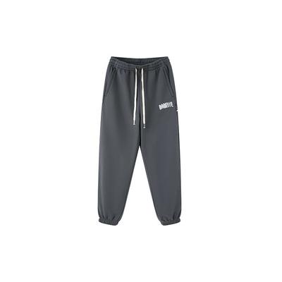 Li Ning Badfive Solid Mid-Waist Cuffed Fleece Stricksporthose Herrenhose Dunkelgrau AKLT879-2