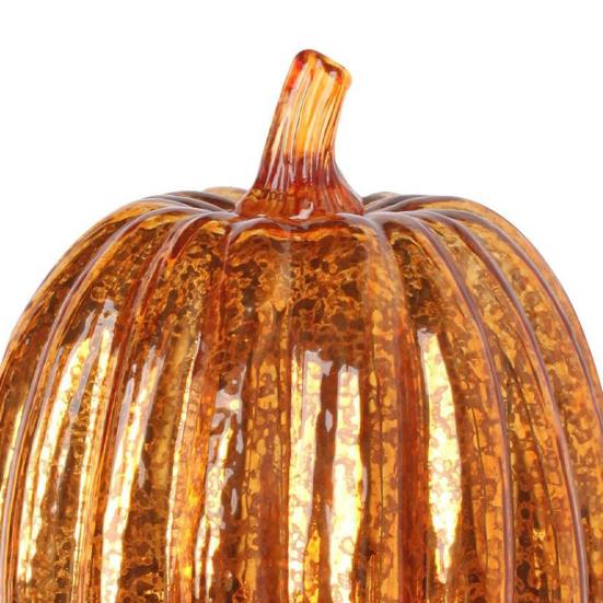 Glass Pumpkin Lights LED Lighted Pumpkin Fall Thanksgiving Table Centerpiece for Bedroom Bathroom Hallway Home Decoration