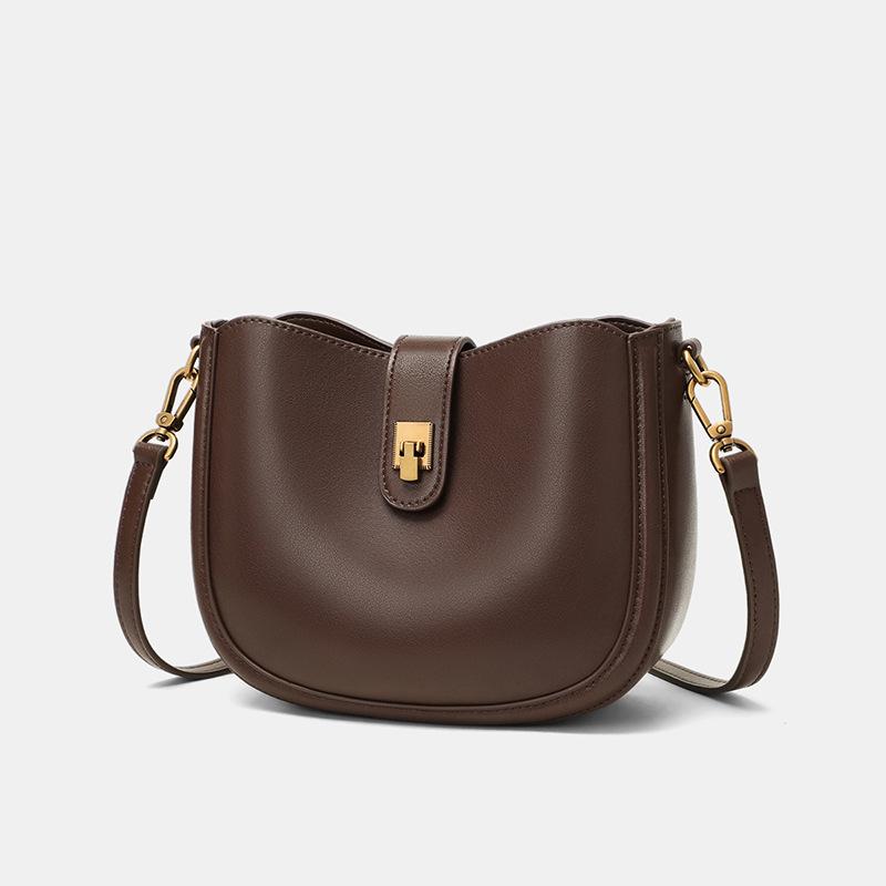 Women's New Saddle Bag, Crossbody Bag, High-end Leather Women's Bag, Versatile Underarm Single Shoulder Small Bag