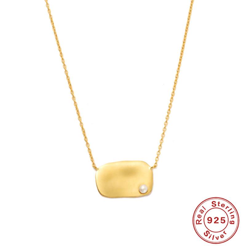 

S925 стерлингового серебра ретро французский дизайн Sense Light роскошь нерегулярный узор диск жемчужный стиль женское ожерелье ключицы 925 Silver